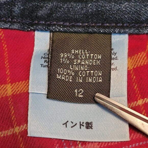 Eddie Bauer Jeans Womens 12 Natural Fit Flannel Plaid Lined High Rise Stretch - Picture 6 of 13